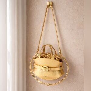 BALMAIN • Metallic Gold Shoulder Bag